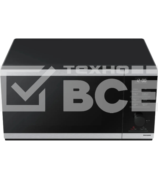 Микроволновая печь Samsung MS23DG4504ATBW нержавеющая сталь/черный, 23 л, 800 Вт, переключатели - сенсор/поворотный механизм