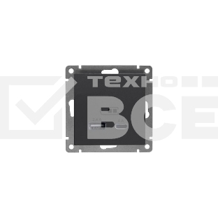 Розетка 2-м USB Universal СП Афина тип А+С 5В 1х2.4А 2х4А механизм графит А0059-Gr