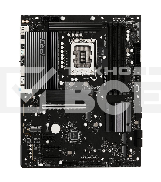 Материнская плата ASRock Z890 Pro-A , LGA 1851, Intel Z890, 4xDDR5, 4xSATA, 4xM.2, 1xPCIe 5.0 x16, 2xPCIe x4, 1xPCIe x1, 1xUSB-C 3.2 Gen 2x2, 1xUSB-A 3.2 Gen 2, 2xUSB-A 3.2 Gen 1, 4xUSB 2.0, 1xHDMI, 1xDP, 1x2.5Gb LAN, 3x3.5 мм, 7.1, ATX