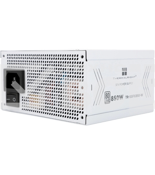 Блок питания Thermalright, 850W 80+ Gold (SFX, 3.1, PCIe 5.1, Full modular, 1x24(20+4)pin, 1xCPU 8(4+4)pin, 2xPCIe*2 8(6+2)pin, 1x12VHPWR PCIe 5.1 12+4pin 600mm, 3xSATA3, 3xMOLEX4pin, Active, 92x92mm, 100x125x64mm, APFC, OPP, OVP, OTP, OCP, SCP, UVP, whit