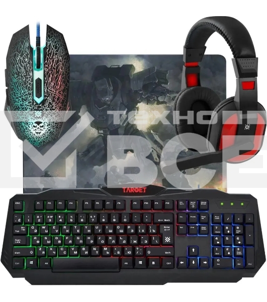 Комплект клавиатура + мышка +PAD +HEADSET Defender TARGET MKP-350