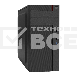 Компьютерный корпус Miditower ExeGate AA-440U-AA500 (ATX, AA500 8 см, 2*USB+1*USB 3.0, аудио, черный)