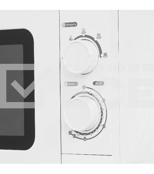 Микроволновая печь Hyundai HYM-M2064 белый, 20 л, 700 Вт, переключатели - поворотный механизм