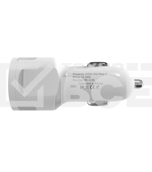 Автомобильное зарядное устройство Maxvi CCM-212 Plus T белый 2.1A