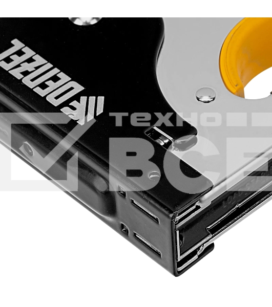 Степлер Denzel металл., скобы в комплекте, плавная регулировка удара, 2К рукоятка, тип 53, 4-14 мм