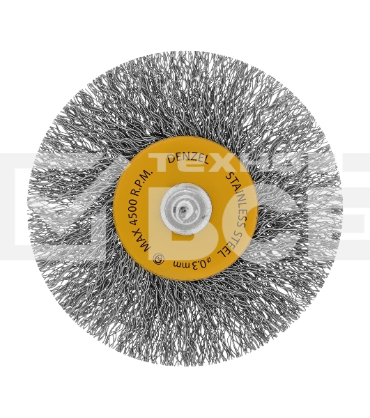 Набор щеток для дрели Denzel 5 Плоских 25-38-50-63-75 мм, шпилька, нерж. вит. проволока