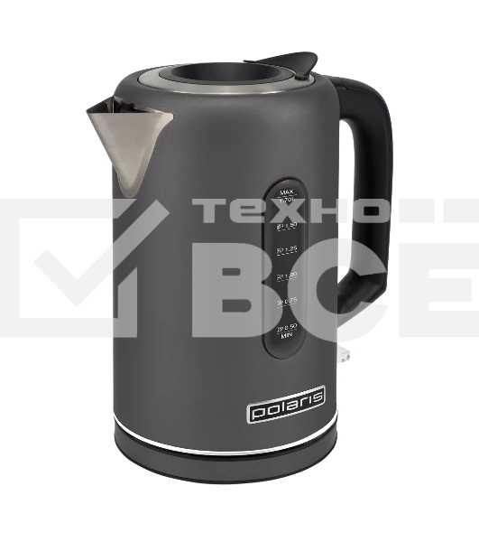 Чайник электрический Polaris PWK-1729СA графитовый, 2200W, 1,7 л, ВЕРХ. ЗАЛИВ, нерж.