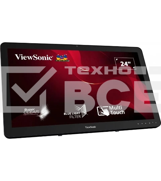 Монитор 23.6' ViewSonic TD2430 VA 1920x1080, сенсорный, 60 Гц, 5 мс, 16:9, 200 кд/м2, 1xHDMI, 1хDP, 1хVGA, USB 3.0, 1x3.5 мм, черный