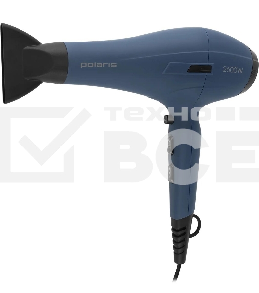Фен Polaris PHD 2600ACi Salon Hair синий, 2600 Вт, ионизация