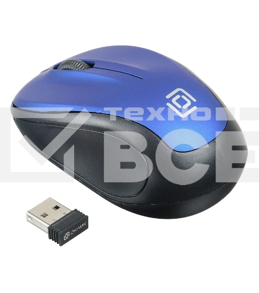 Мышь беспроводная Oklick 665MW черный/синий, 1000 dpi, радиоканал, USB, кнопки - 3