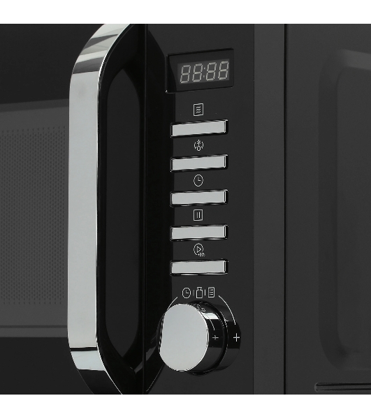 Микроволновая печь Haier HMB-DM208BA черный/серебристый, 20 л, 800 Вт, переключатели - кнопки, поворотный механизм