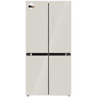 Холодильник Schaub Lorenz SLU X490GI3EI бежевый стекло трехкамерный 300/124л морозилка снизу, No Frost, Side by Side