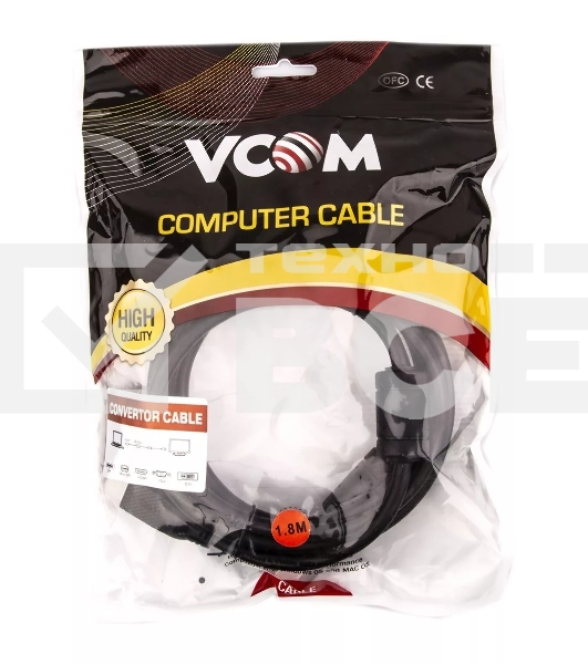 Кабель HDMI AM/DVI(24+1)M, 1.8м, CU, 1080P@60Hz, 2F, VCOM <CG484GD-1.8M>