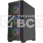 Компьютерный корпус Powercase Ultimate Black, Tempered Glass, 4x 120mm ARGB fans, ARGB HUB, чёрный, ATX  (CUB-A4), фото3