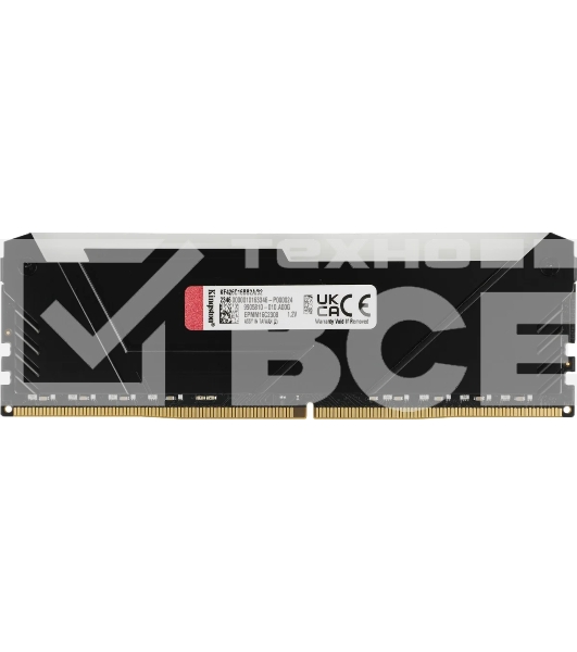 Оперативная память Kingston Fury Beast, DDR4, 32GB (1x32 GB), 2666 MHz, CL16, с радиатором, RGB, чёрный