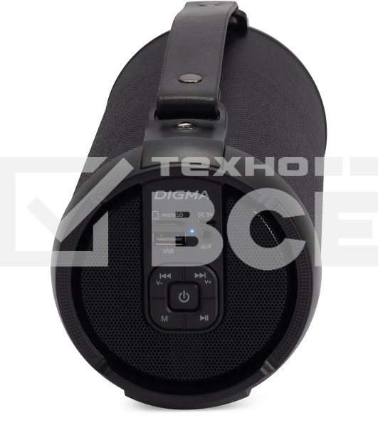 Колонка портативная Digma D-PS1520 черный/черный 16W 1.0 BT 10м 1500mAh (SP1520B)