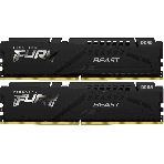 Оперативная память Kingston Fury Beast, DDR5, 64Gb (2x32Gb), 6000MHz, CL30, DIMM, с радиаторами, черный, фото 1