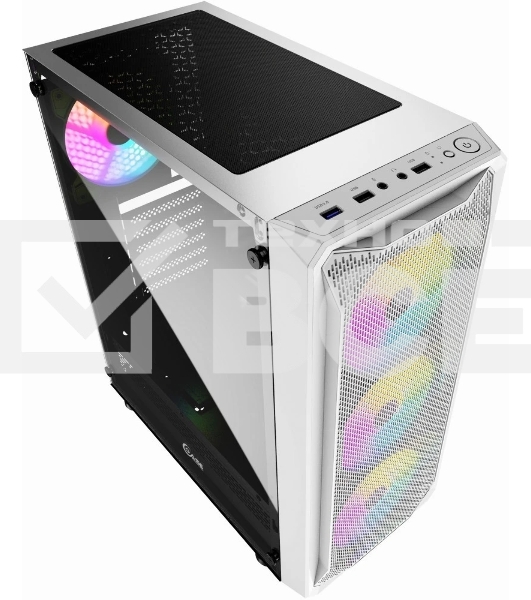 Компьютерный корпус Powercase Mistral Z4 White, Tempered Glass, Mesh, 4x 120mm 5-color LED fan, белый, ATX (CMIZW-L4)