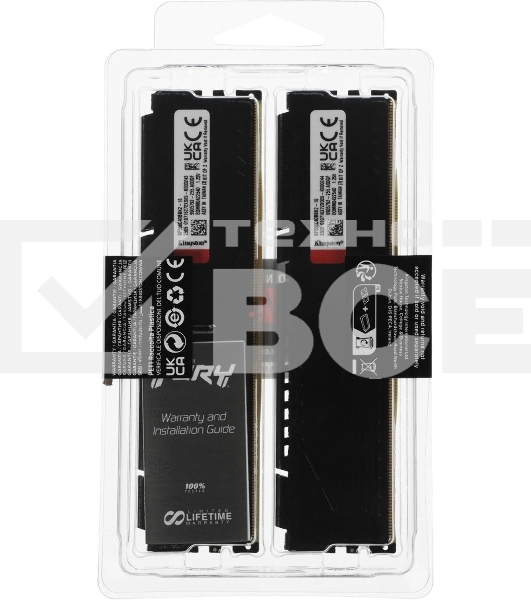 Оперативная память Kingston Fury Beast, DDR5, 16GB (2x8GB), 5600MHz, CL40, DIMM, с радиаторами, черный