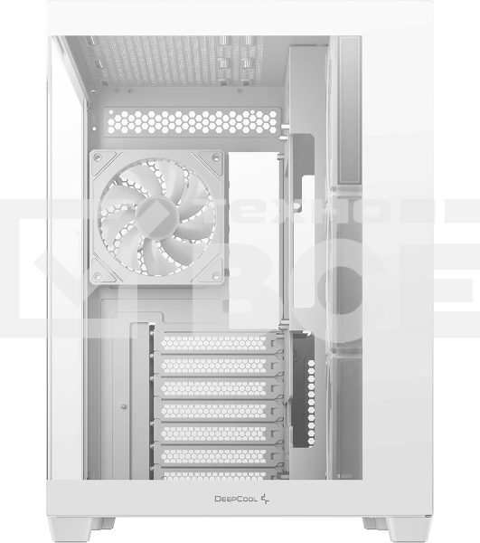 Компьютерный корпус Deepcool CG530 4F WH без БП, боковое окно (панорама), 3x120мм ARGB Reverce вентилятора на боковой стенке, 1x120мм ARGB вентилятор сзади, белый, ATX