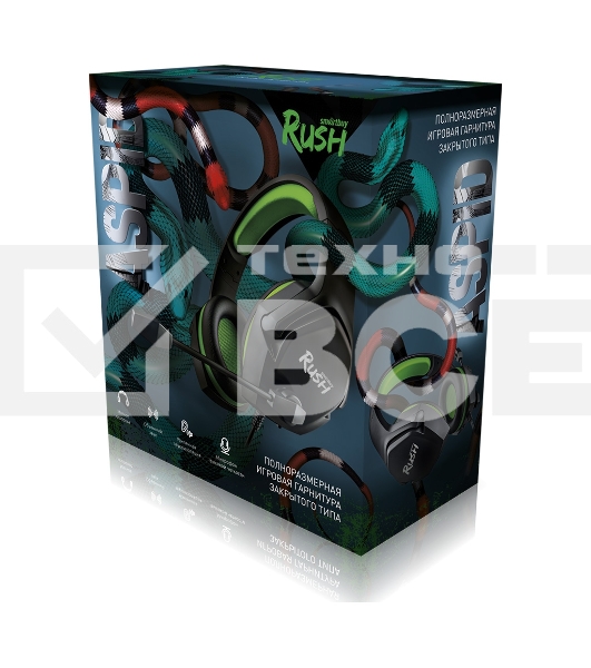 Игровая гарнитура Smartbuy (SBHG-9760) RUSH ASPID черный/зеленый