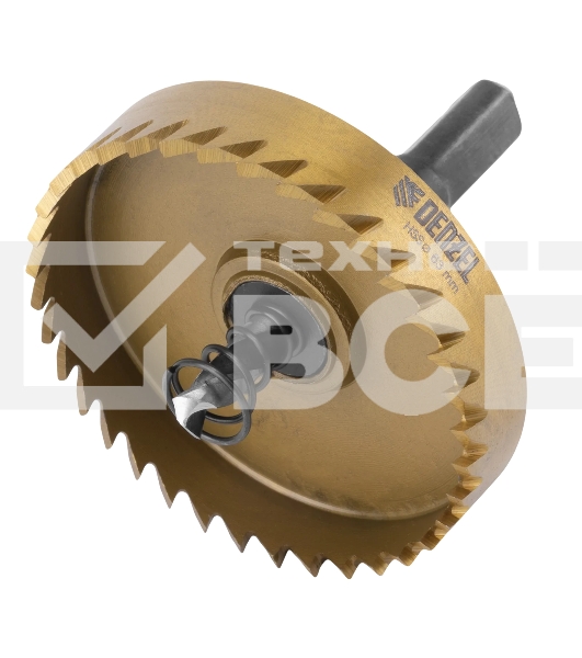 Коронка по металлу Denzel HSS, 63 мм, нитридтитановое покрытие