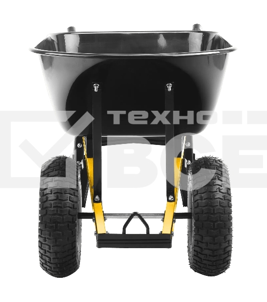 Тачка строительная Denzel усиленная, объем 140 л, 250 кг, двухколесная, колесо 15х6.00-6