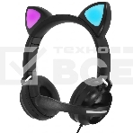 Гарнитура QUMO Game Cat чёрный, проводная, USB, подсветка, фото 1