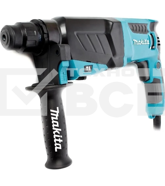 Перфоратор Makita HR2630 + набор буров B-54704 патрон:SDS-plus уд.:2.9Дж 800Вт (кейс в комплекте)