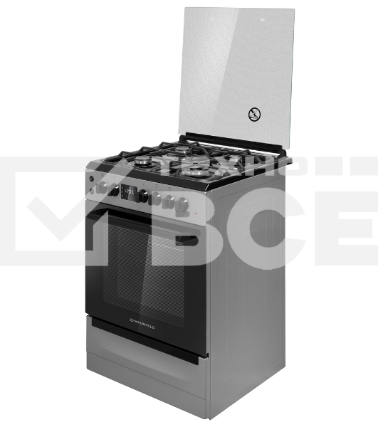 Плита комбинированная Maunfeld MGC60ECGR05 серый, газовых конфорок 4 шт, духовка электрическая 65 л, 60 см x 85 см x 64 см