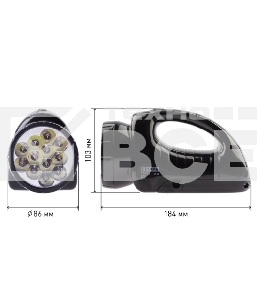 Фонарь светодиодный Трофи TSP12 кемпинговый походный ударопрочный, 150 LED, 2 режима, встроенный светильник
