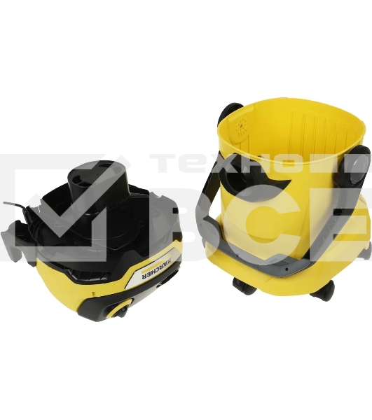 Строительный пылесос Karcher WD 5 V-25/5/22 желтый, 1100 Вт, уборка сухая/сбор воды, пылесборник мешок/контейнер, 25 л