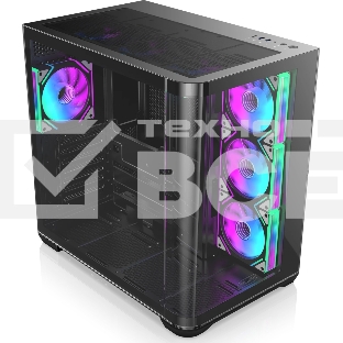 Компьютерный корпус без блока питания Case Raijintek ATREUS BT7, Midi-Tower, TG, 7x120мм ARGb, 2xUSB-A 3.0 + 1xUSB Type-C, E-ATX, ATX, mATX, mITX черный