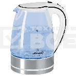 Чайник Atlanta, ATH-691 белый, стекло Стекло, 2,0л, 2000 Вт, иллюминация, быстрое закипание, фильтр от накипи, защита от перегрева., фото 1