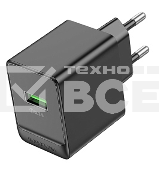 Сетевое зарядное устройство BOROFONE (6941991104732) BAS12A 1USB 3.0A QC3.0 18W черный