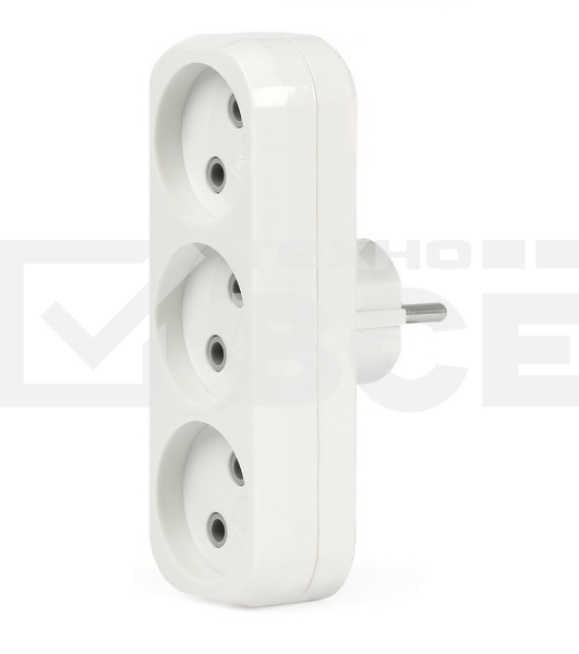 Плоский разветвитель Smartbuy (SBE-10-A02-3) 3 гнезда без заземления плоский 10А 250B