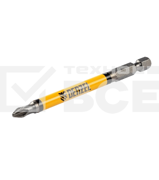 Набор бит Denzel PZ2х90, сталь S2, круглый профиль, 10 шт.