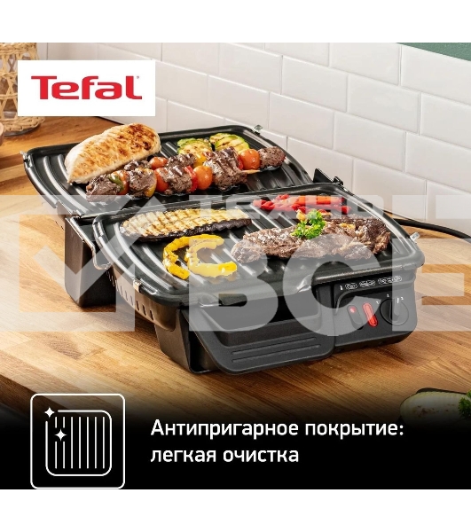 Гриль электрический Tefal GC306012 2000Вт серебристый
