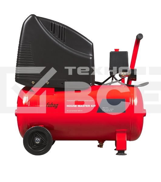 Компрессор поршневой Fubag House Master Kit безмасляный 180 л/мин, 24 л, 1100 Вт, красный/черный