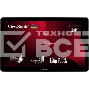 Монитор 23.6' ViewSonic TD2430 VA 1920x1080, сенсорный, 60 Гц, 5 мс, 16:9, 200 кд/м2, 1xHDMI, 1хDP, 1хVGA, USB 3.0, 1x3.5 мм, черный