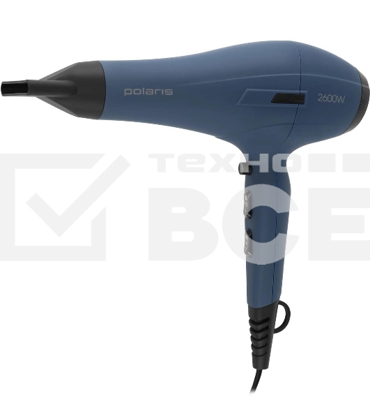 Фен Polaris PHD 2600ACi Salon Hair синий, 2600 Вт, ионизация