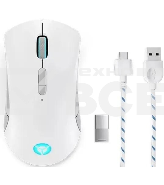 Мышь беспроводная/проводная Lenovo Legion M600 белый, 16000 dpi, радиоканал, Bluetooth, USB, кнопки - 9