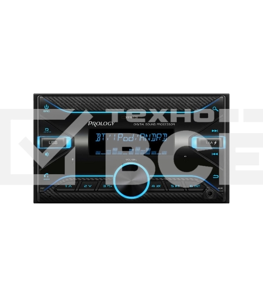 Автомагнитола Prology MPR-100, 2 DIN, Bluetooth, USB Type-A, AUX, пульт ДУ