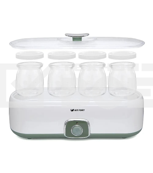 Йогуртница Kitfort KT-2006 20Вт 4б. 180 мл белый/зеленый