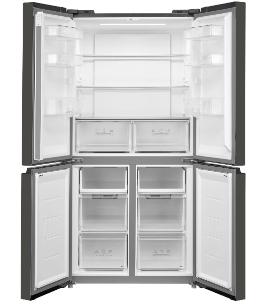 Холодильник Schaub Lorenz SLU X490GI3EI бежевый стекло трехкамерный 300/124л морозилка снизу, No Frost, Side by Side