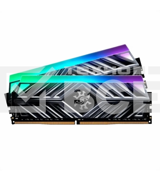 Оперативная память XPG Spectrix D41 RGB, DDR4, 32GB (2x16GB), 3200MHz, CL16, UDIMM, с радиатором, RGB, серый