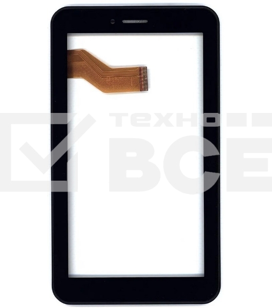 Сенсорное стекло (тачскрин) для Irbis TX74. черное с рамкой