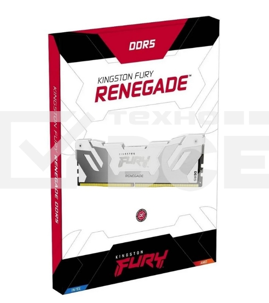 Оперативная память Kingston Fury Beast, DDR5, 16GB (1x16GB), 7200MHz, CL38, с радиатором, белый