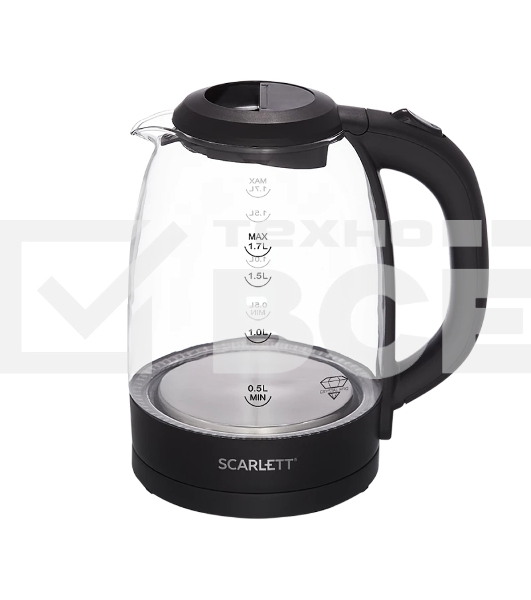 Чайник Scarlett SC-EK27G11, 2200Вт, 1.7л, черный