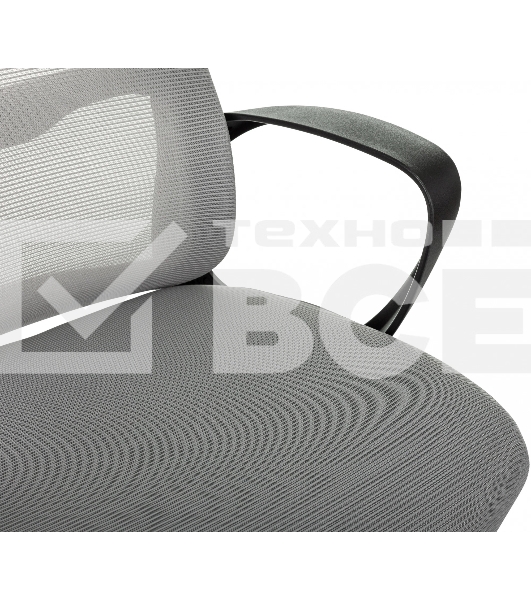 Кресло руководителя Бюрократ Wise серый, сетка/ткань, с подголов. крестов. пластик